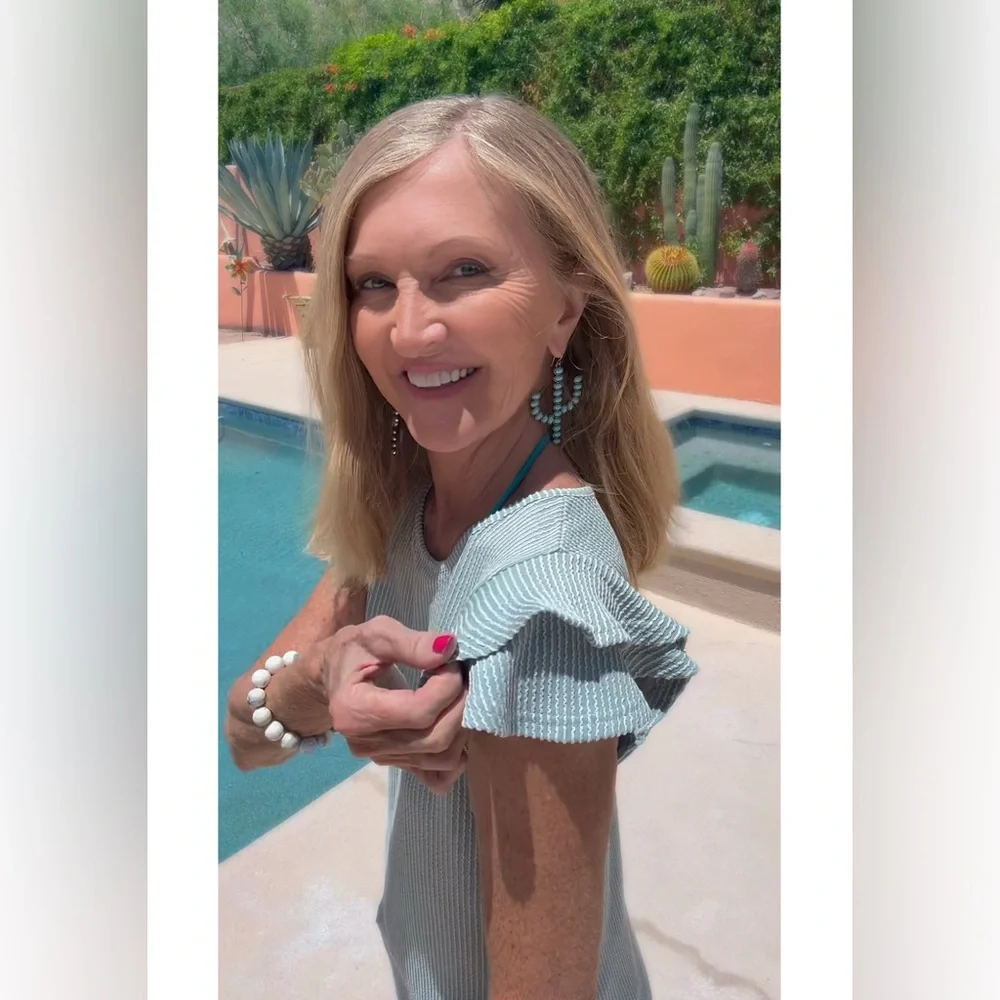 NWT Striped Green Top-S - Picture 11 of 17